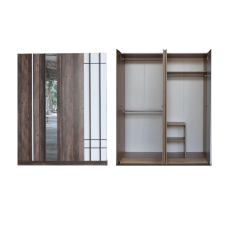 ชุดห้องนอน 5 ฟุต WISDOM DESIGN FURNITURE รุ่น NANA-L สี มอคค่า/ขาว ลิ้นชักท้ายเตียง_2